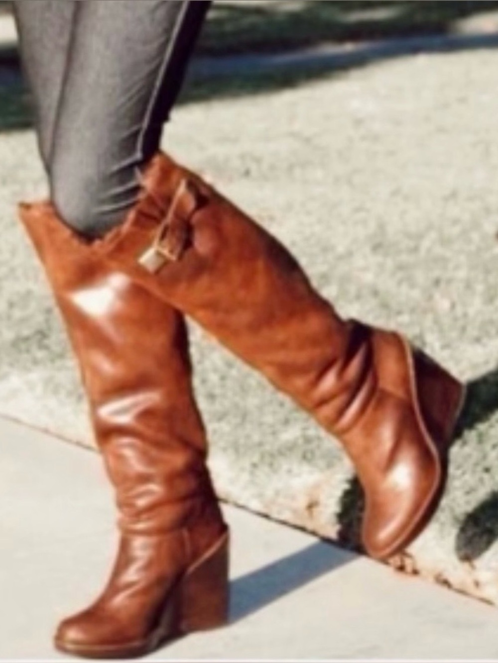 Michael Kors “Calista” Women’s Tall Wedge Wide Calf Soft Leather Boots